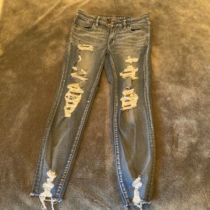 American eagle skinny jeans, super stretch x size 8, worn